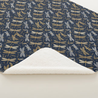 Dragonfly Shimmers Sherpa Blanket