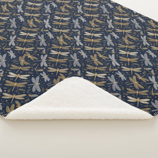 Dragonfly Shimmers Sherpa Blanket (3/4)
