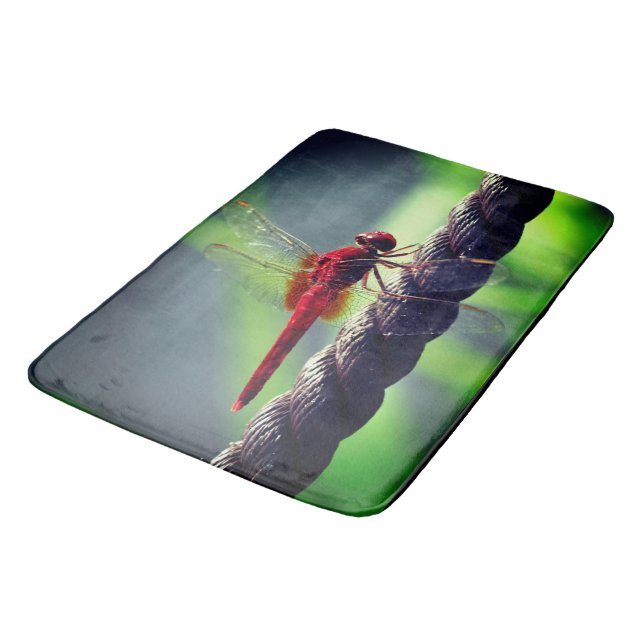 Dragonfly Shower Curtain Bath Mat (Angled)
