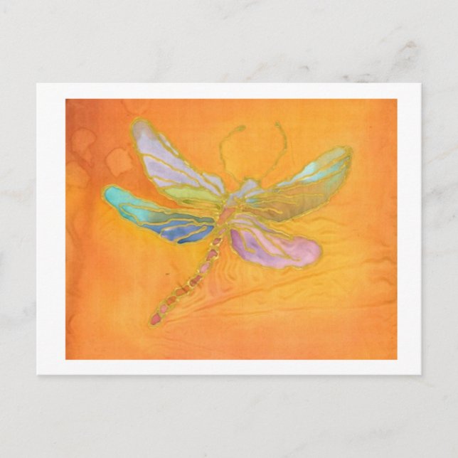 Dragonfly Silk painting Postcard (Front)