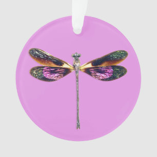 Dragonfly - silver, gold, purple and black ornament