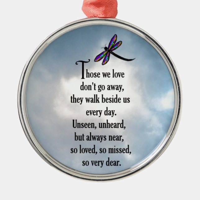 Dragonfly "So Loved" Poem Metal Tree Decoration (Front)