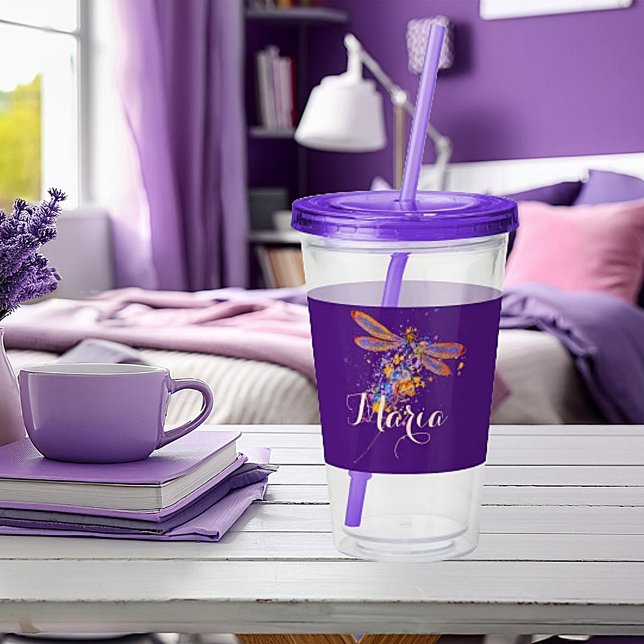 Dragonfly splatter  acrylic tumbler (Creator Uploaded)