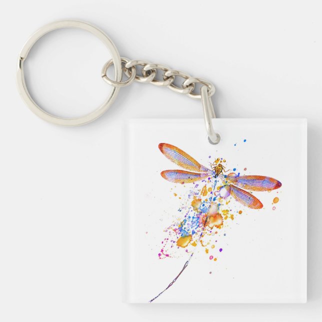 Dragonfly splatter key ring (Front)