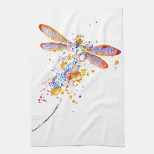 Dragonfly splatter tea towel