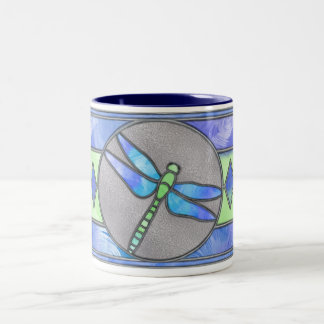Dragonfly Stained Glass Coffee Mug