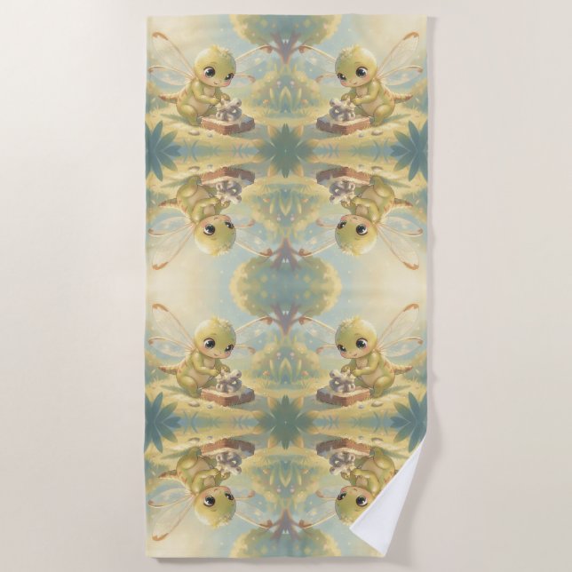 Dragonfly – Star Nectar of the Silent Night Beach Towel (Front)