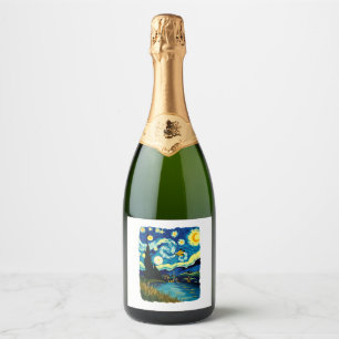 Dragonfly Starry Night (3) Sparkling Wine Label