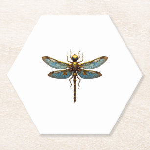 Dragonfly Steam Punk Insect Art Engineer Steampunk Paper Coaster