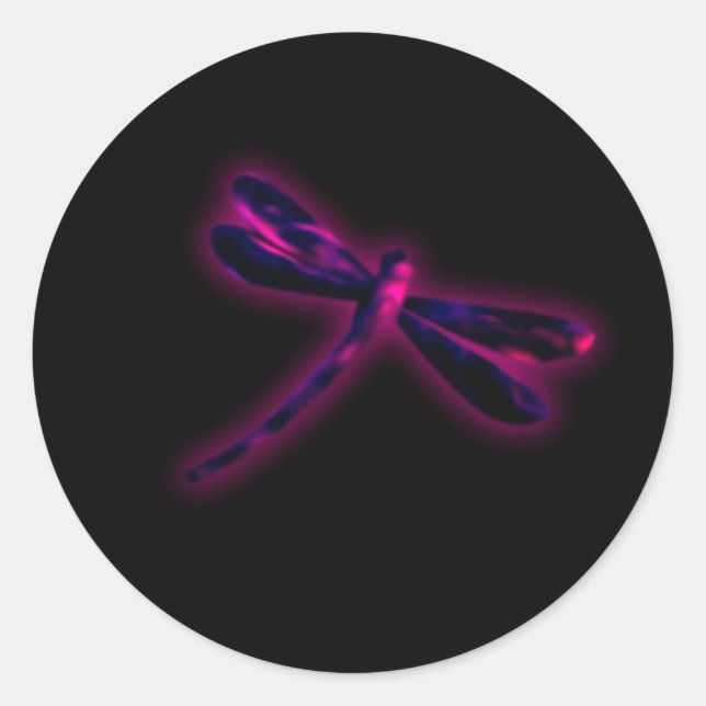 Dragonfly Stickers - Magenta Glow (Front)