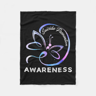 Dragonfly Suicide Prevention Awareness Pink And Te Fleece Blanket