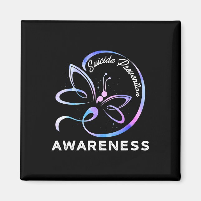 Dragonfly Suicide Prevention Awareness Pink And Te Magnet (Front)