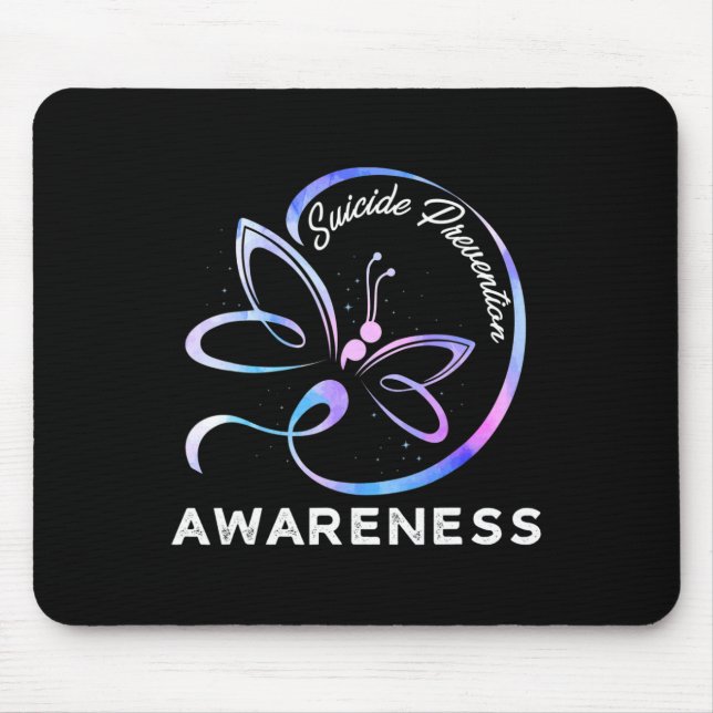 Dragonfly Suicide Prevention Awareness Pink And Te Mouse Pad (Front)