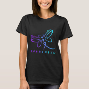 Dragonfly Suicide Prevention Awareness Pink And Te T-Shirt