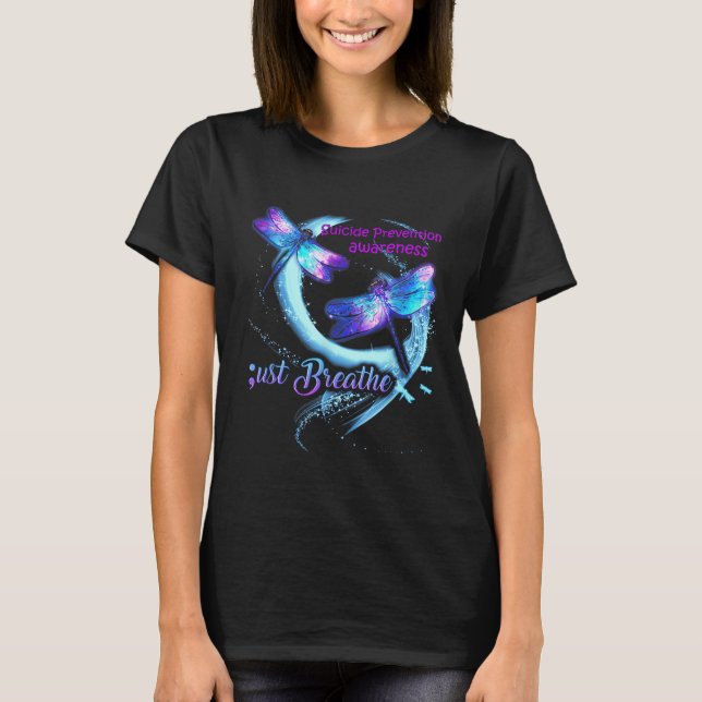 Dragonfly Suicide Prevention Awareness Warrior Sem T-Shirt (Front)