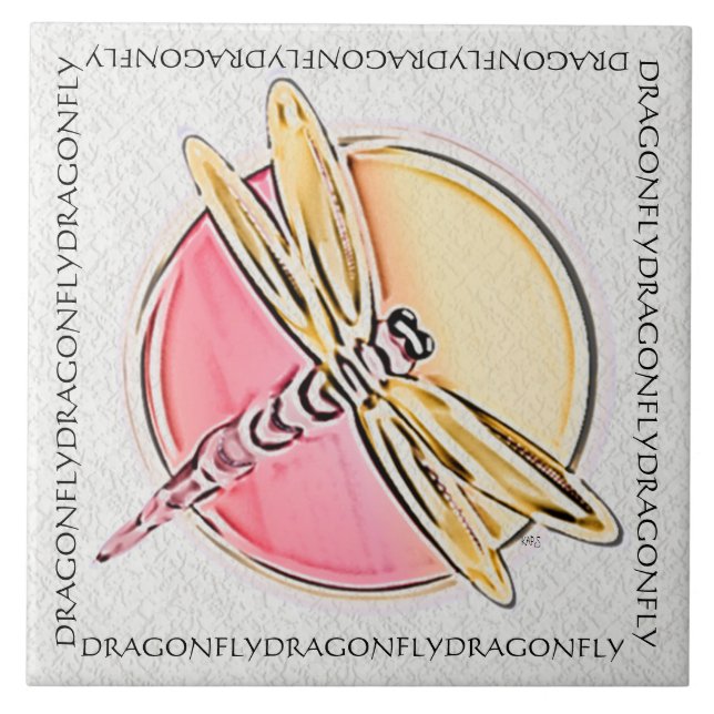 Dragonfly Symbol Pink Tile (Front)