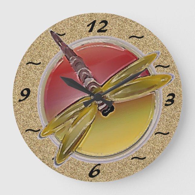 Dragonfly Symbol Wall Clock (Front)