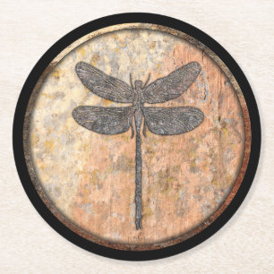 Dragonfly Talking Canyons, New Mexico Round Paper Coaster