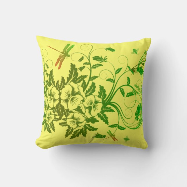 Dragonfly Throw Pillow (Front)
