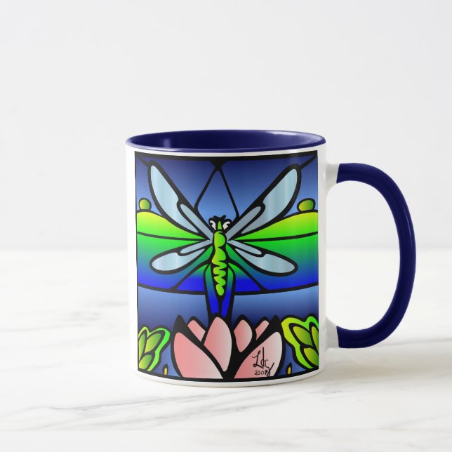 Dragonfly Tiffany Style Mug (Right)