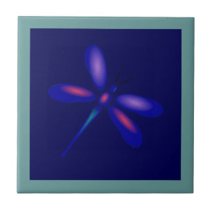 Dragonfly Tile (teal border)