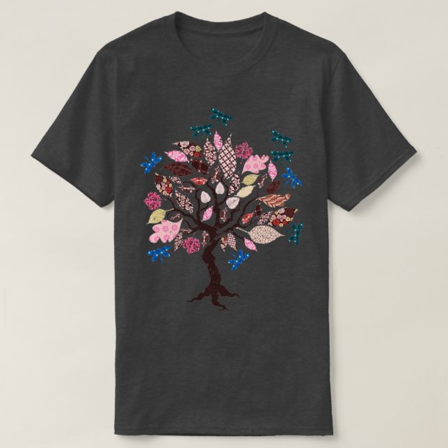 Dragonfly Tree Animal Dragonfly T-Shirt (Design Front)