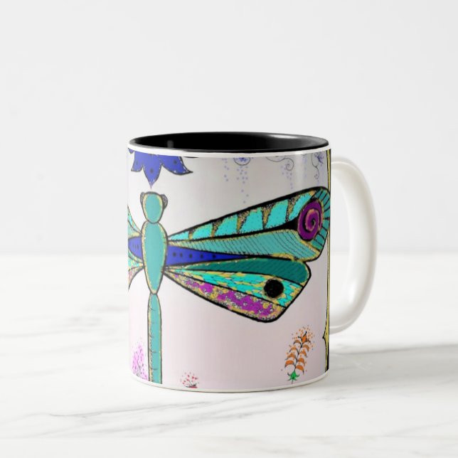 Dragonfly Two-Tone Coffee Mug (Front Right)