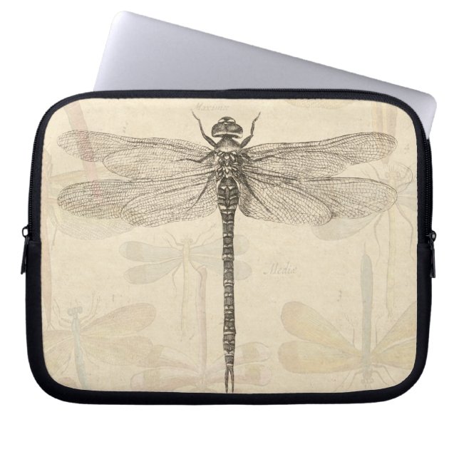 Dragonfly Vintage Antique Classic Nature Laptop Sleeve (Front)