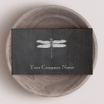Dragonfly Vintage Etching Chalkboard Look Black Business Card<br><div class="desc">The dragonfly is a symbol of: prosperity, good luck, strength, peace, harmony and purity. As an insect of the wind, the dragonfly totem symbolises change. Dragonflies being creatures of the water, carry symbolism that relates to the subconscious, or "dreaming" mind and thoughts. A great card for those in new age...</div>