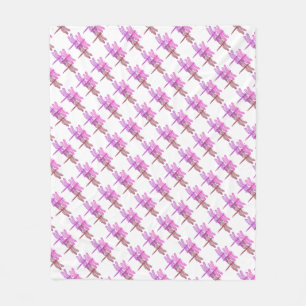 Dragonfly Violets Fleece Blanket