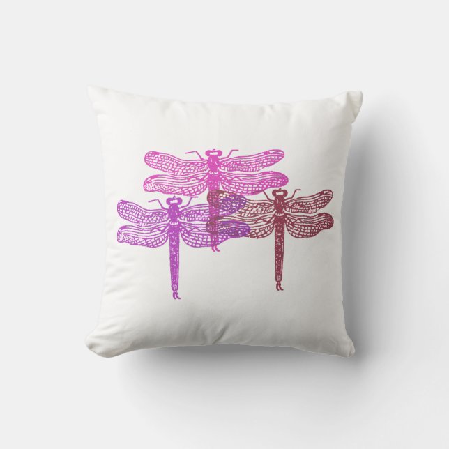 Dragonfly Violets Pillow (Front)