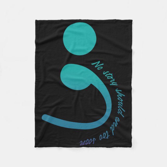 Dragonfly Warrior Semicolon Suicide Prevention Awa Fleece Blanket (Front)