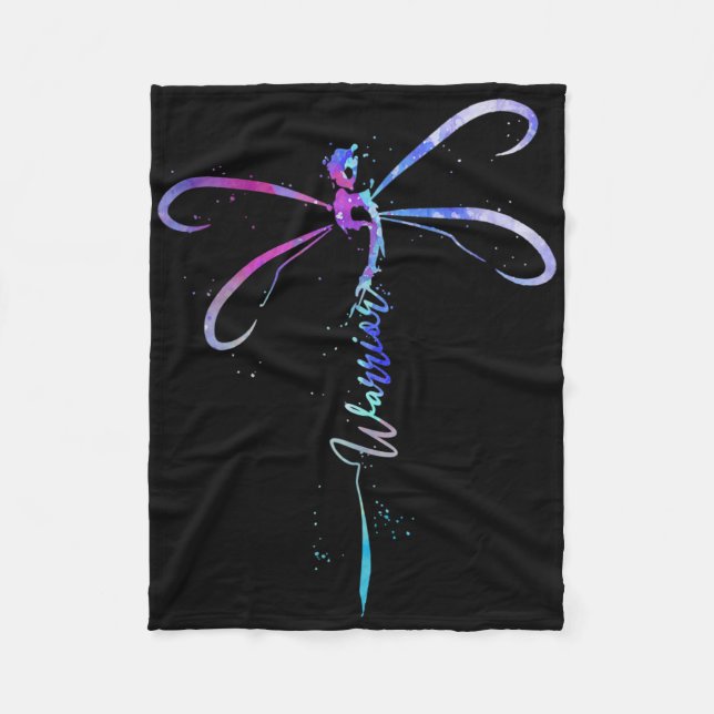 Dragonfly Warrior Semicolon Suicide Prevention Awa Fleece Blanket (Front)