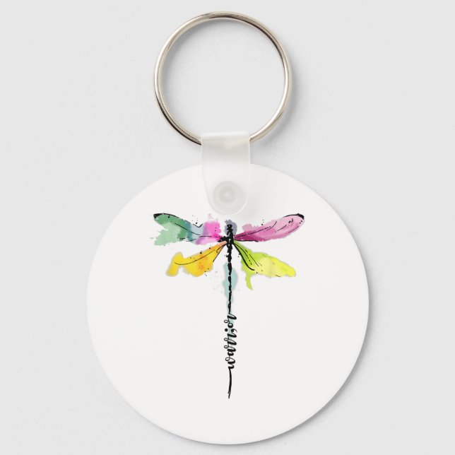Dragonfly Warrior Semicolon Suicide Prevention Awa Key Ring (Front)