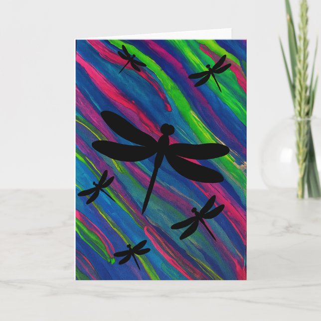 Dragonfly Watercolor Blank Greeting  Card (Front)