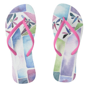 Dragonfly Watercolor Jandals