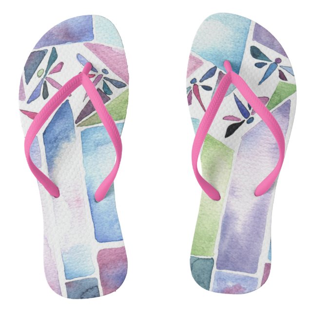 Dragonfly Watercolor Jandals (Footbed)