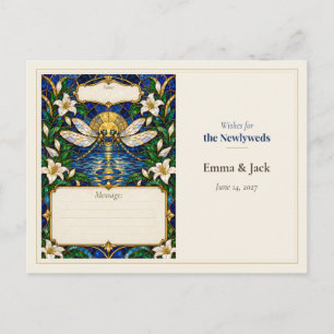 Dragonfly Wedding Guest Book Wishes Postcard