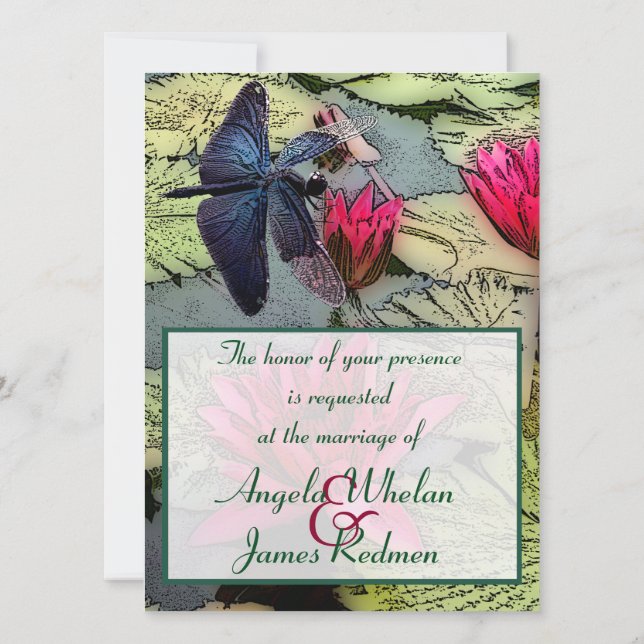 Dragonfly Wedding Invitation (Back)