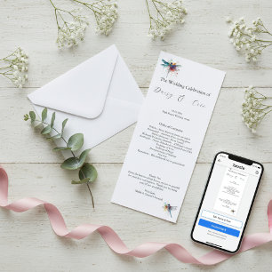 Dragonfly Wedding Program, custom