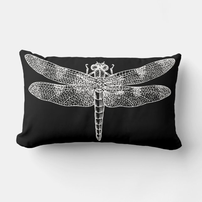 Dragonfly (white) lumbar cushion (Front)