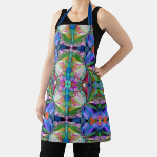 Dragonfly Wildflower Garden Abstract Floral Apron