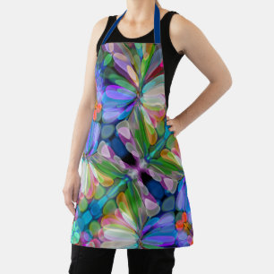 Dragonfly Wildflower Garden Abstract Floral Apron