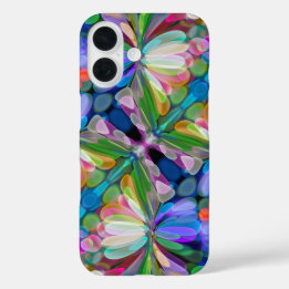 Dragonfly Wildflower Garden Abstract Floral iPhone 16 Case