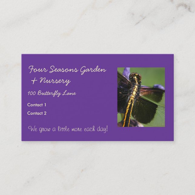 Dragonfly Wings-Choose Background colour! Business Card (Front)