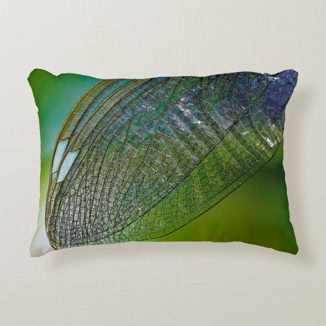 Dragonfly wings nature close insect decorative cushion (Front)