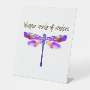 dragonfly wings pedestal sign