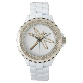 Dragonfly with heart head watch