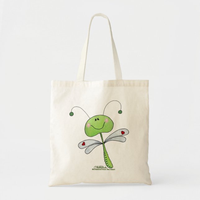 Dragonfly with Hearts Tote Bag (Front)