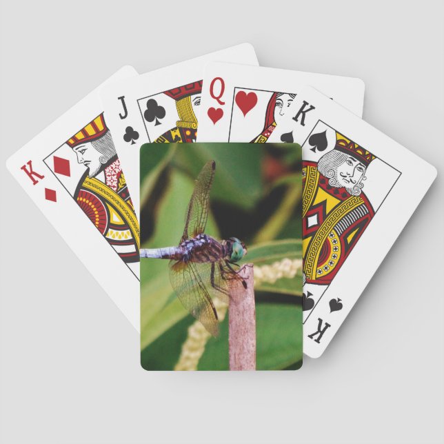 Dragonfly with white flowers playing cards (Back)
